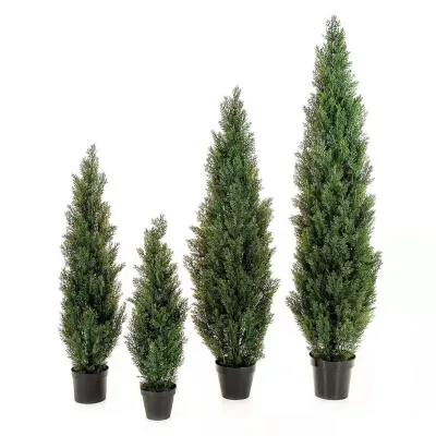 Outdoor UV Resistant Artificial Cedar Cypress & Boxwood Topiary Pine Greenery Tree for Yard Office Home Decoration