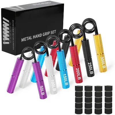 6 Pack Metal Hand Grip Strengthener Set Strength Trainer for Hand Exercisers