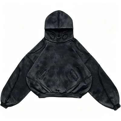 Custom Made Winter Solid Terry Vintage Beaded Regular Fit High Quality Heavyweight 100% Cotton Digital Printing Hooded Pocket