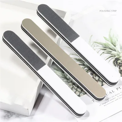 New Arrival Three Sides Polishing Strip With Grey White Black Sponge Nail Buffers