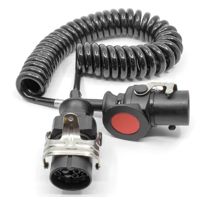 Electrical Coil 7 Pin Trailer Plug Wiring Spring Cable Connector 4.5m for Heavy Duty Truck Spare Parts