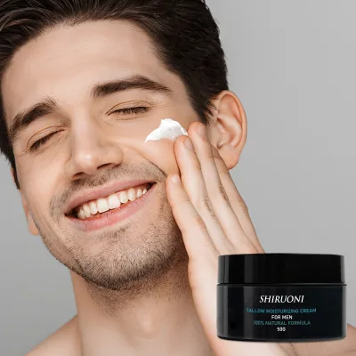 Custom Organic Grass Feed Beef Tallow Face Moisturizer for Men Cream Shea Butter Whitening Firming Anti-Wrinkle Oil Control