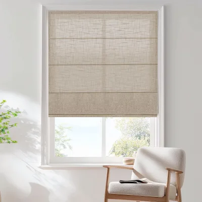 Modern Roman Blinds Light Filtering Waterproof Eco-Friendly Curtains for French Window Customized Sizes Office Bedroom Living