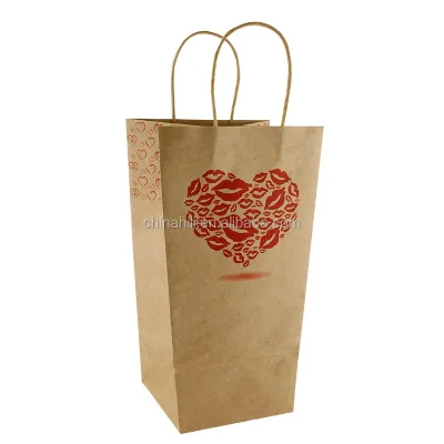 Kraft Flower Carrier Seated Paper Sleeve Pot Valentine Tote Bags