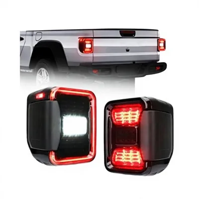 US-Spec Reverse Brake and Turn Signal Tail Light Assembly for 2020-2022 Jeep Gladiator JT; 12V Smoked Taillight