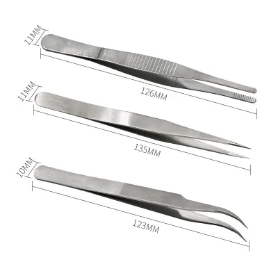 1.5MM Three-piece Set Stainless Steel Tweezers