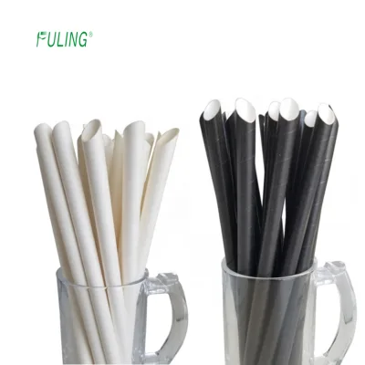 China Biggest Manufacturer Diagonal Cut sharp Ending Biodegradable Bubble Tea Paper Straws
