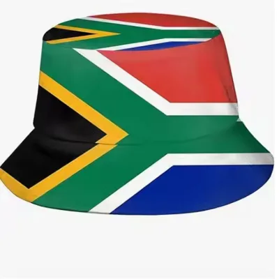 Customized Fashion Digital Printing South African Countries Flag Double Sided Fisherman Bucket Hat