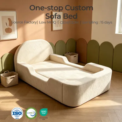 Modern Upholstered Boneless Children Sofa Mattress Bed 90*190cm, Vacuum Package, Factory Customization