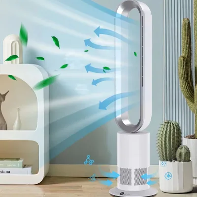 New Product Cooling Wind Upgrade DC Motor Stronger Wind air Cooler Portable Bladeless Tower Fan 45Watt 10 Gears Wind Fan