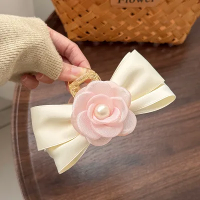 2024 Summer Hair Designs Bow Hair Clip New Peal Bow Hair Claws for Women