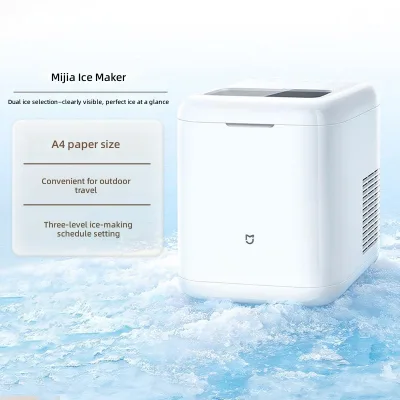 For Mijia Ice Maker-Compact Transparent Bullet-Shaped Ice Cubes Timer Function Portable Desktop Use for Office & Camping