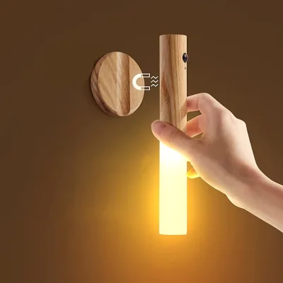 Creative Intelligent Auto Motion Sensor LED Rechargeable Magnetic Night Light ABS+PC Material Wall Light Kitchen Cabinet Stairs