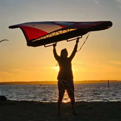 High Quality Carbon Fiber Hard Handle Inflatable Red JFS KW01 5M Corrosion-Resistant Wing Surf Hydrofoil Kitesurfing Adults