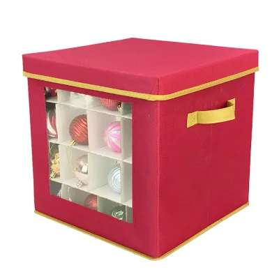 High Quality Customizable Christmas Storage Box Square Foldable Holiday Packaging Sundries Secure Christmas Storage Solution