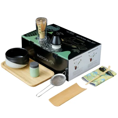 Wholesale Matcha Mixer Bamboo Whisk Set Bamboo Chasen Matcha Travel Set Matcha Kit Custom