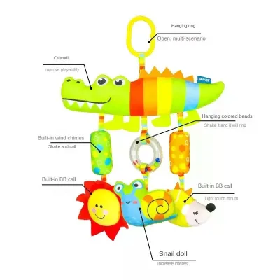 Jumon Custom Baby Car Seat Toys Rear Teether and Crinkle Travel Infant Tummy Time Toys Babies Car Seat Toy for Newborns Gifts