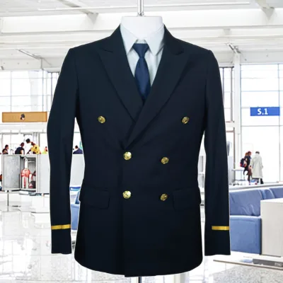 Male Aviation Staff Uniforms OEM Custom-Built Fade-Proof Textiles Low Maintenance Airline Industry