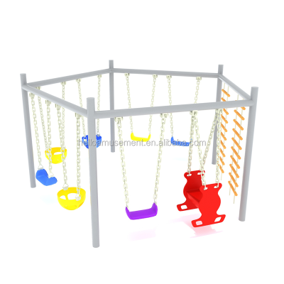 Outdoor Climbing Structure Multiple Seats Swings Playground Kindergarten Swing on Sale