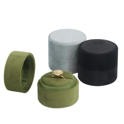 Custom Independent Mold Round Suede Velvet Wedding Earring Ring Necklace Pendant Jewelry Jewellery Packaging Box with Inserts
