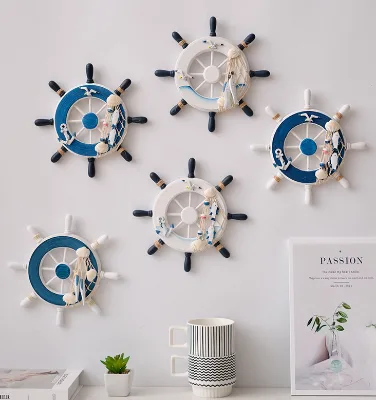 Wholesale Mediterranean Style Handmade Resin Ship Rudder Wall Hanging Eco-friendly Birthday Decoration