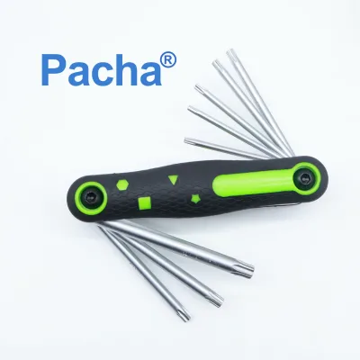 Pacha Tools Wear Resistant Foldable Hex Flat Head Key Multi Specification Alloy Steel Hex Wrench Set Hand Tool Kit