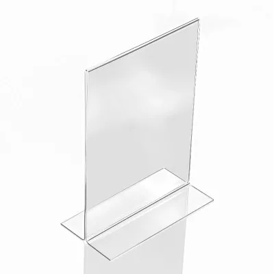 High Quality Clear Plastic Signs Display Stand L Shaped Acrylic Sign Holder 8.5"x11"