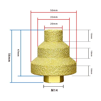 Brazed Trefoil Drill Step Reamer Diamond Chamfering Tool Edging Wizard Tile and Stone Hole Opener Angle Grinder Drill China