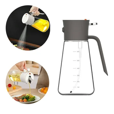 600ml BBQ Kitchen Baking Roasting Easy Cleaning Oil Sprayer Olive Oil and Vinegar Bottle Set