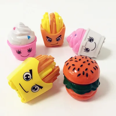 Wholesale Kids Mini Wind up Fast Food Toys Cute Burger French Fries Ice Cream Clockwork Funny Expression Vending Capsule Toys