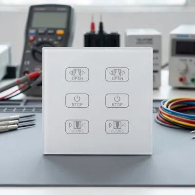 Crystal Glass Touch Screen 6 Button 2 Loads Electric Curtain Switch for Touch Control