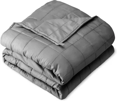 All-Natural 100% Cotton Premium Heavy Blanket Nontoxic Glass Beads Light Grey Weighted Blanket for Kid