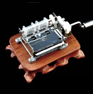 Rosewood Root Carving Vintage Music Box with Paper Tape Melody DIY Wooden Music Box Creative Small Gift