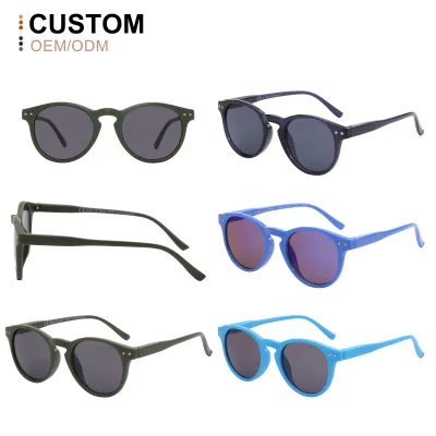 UV400 PC Designer Luxury Brand Trendy Wholesale Fashion Round Frame Summer Custom Vintage Retro Sunglasses for Children Kids