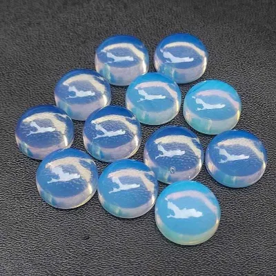 DIY Loose Opal Gemstone Synthetic Opalite Cabochon Whole Sale Round Shape Crystal Chips