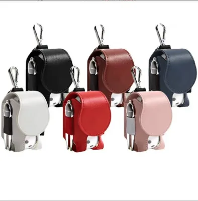 Portable Hanging Golf Small Waist Bag PU Leather Golf Ball Case Golf Ball Pouch Bag