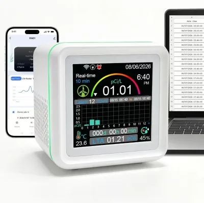 2026 Pulsed Ionization Radon Detector RN01 WiFi Smart Connectivity Featuring Real-Time Graphs Long-Term Averages (LTA) China
