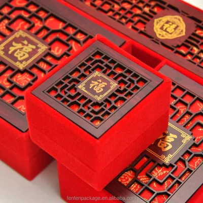 Wholesale FENFEN Fashion Blessing Hollow Jewellery Packaging Box Ornaments Ring Pendant Necklace Strings Buddha Beads Customized