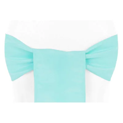 Polyester Chair Covers and Sashes for Sale in Sky Blue Satin Fabric Baby Blue Satin Sashes for Chair Cover Decoration