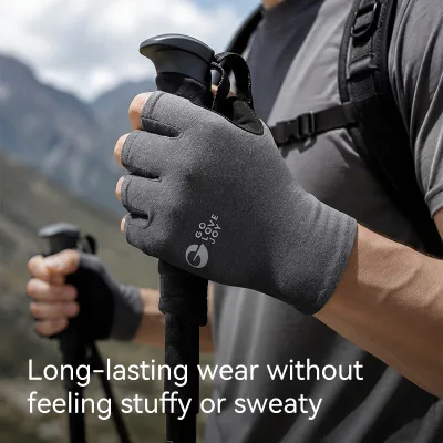 GJ XG108 Professional Anti-slip Wool Half-finger Gloves Breathable and Durable Unisex Suitable for Hiking Sports and Trekking