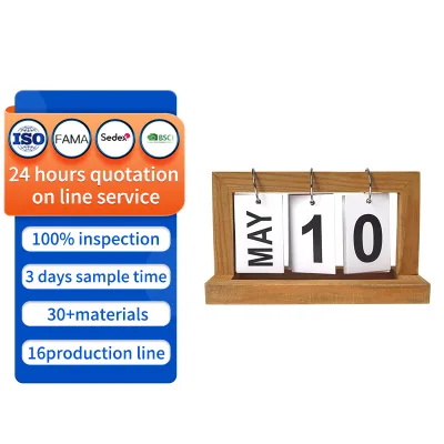 Desk Calendar, Wooden Desktop Page-turning Desk Calendar, Desk Home Decoration Desk Calendar, Desktop Decoration Wall Calendar