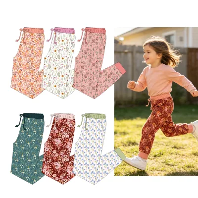 Customized Autumn Infant's Casual Bamboo Fabric Pants Breathable & Eco-Friendly Plus Size Yarn Dyed Printed Design