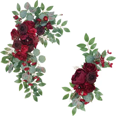 Handmade Outdoor Beach Garden Wedding Arch Flower Decorations Artificial Wedding Arch Flower Kit
