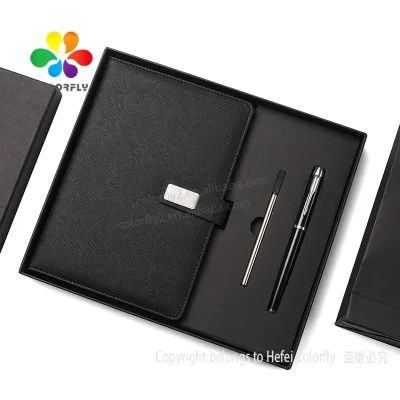 2024 Premium Classic A5 Pu Leather Aganda Luxury Journal Notebook and Pen Gift Stationery Set