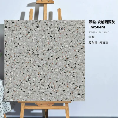 Large Format Ceramic Tile Terazzo Floor Tiles 600x600 for House Living Room Floor