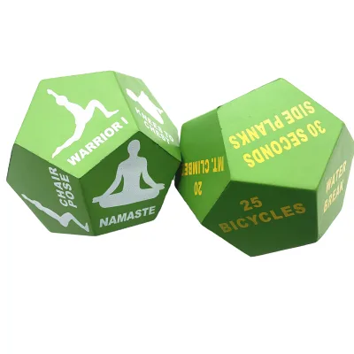 Custom Printing Exercise Dice Best Selling Workout 12 Sided Dice for Yoga Fitness