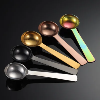 Wholesale 15ml 20ml 30ml Long Handle Gold Coffee Scoop Metal 304 Stainless Steel Gold Measuring Spoon