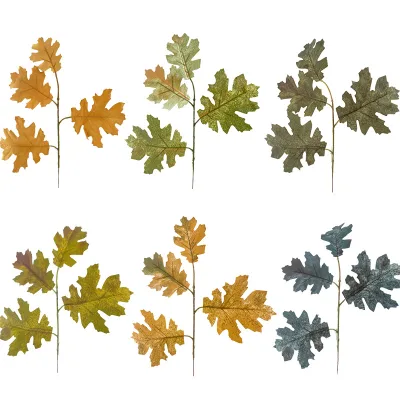 Artificial Maple Leaves Branch Fake Fall Leaves Stems Plants Outdoor Home Decoration
