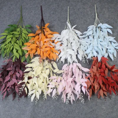 Artificial Green Leaves Wedding Decoration Artificial Willow Leaves Bunches