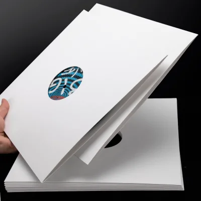 HCT White Color Matte Finish Thick 350gsm 12 Inch Cardboard Record Sleeves Lp Paper Jacket Covers for Lp Collection Storage